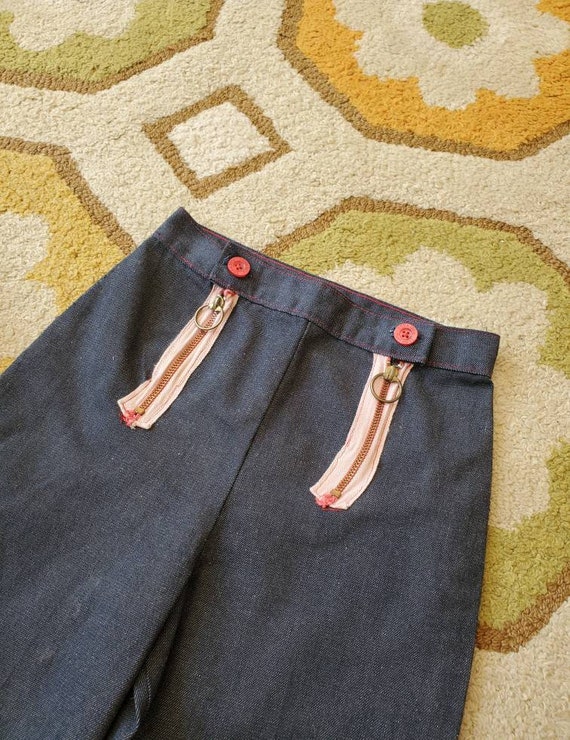 60s/70s High Rise Double Zipper Sailor Jeans - image 1