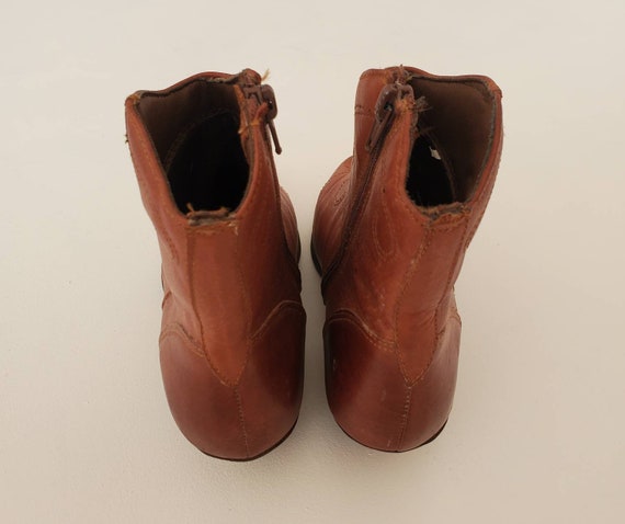 80s Maine Wood Leather Lance Booties, Sz 5.5 - image 5