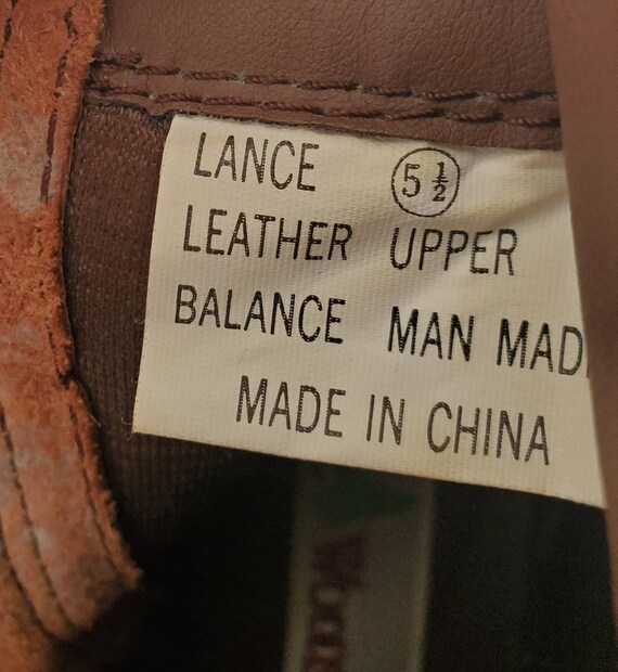80s Maine Wood Leather Lance Booties, Sz 5.5 - image 7
