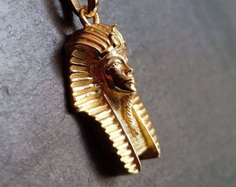 Pendentif Masque Toutankhamon, masque d'or, pendentif Égyptien, Egypte, cadeau voyage, pour lui,pour elle