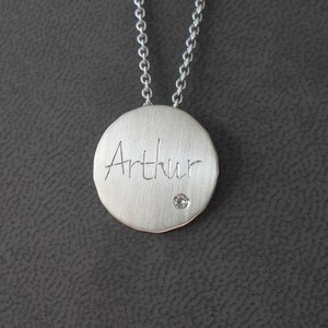 Médaille baptême, médaillon, or blanc 18K unisexe