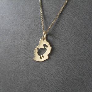 Pendentif île Maurice,avec dodo, or jaune 750/1000 18K, image 2