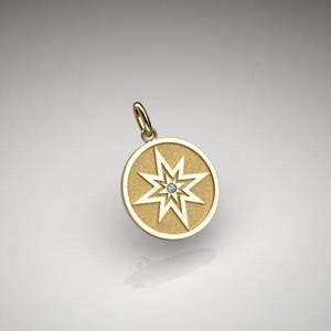 Pendentif rose des vents or jaune 18K unisexe image 2