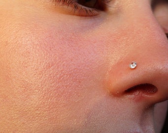 New .02CT 1.5mm Natural Fancy Pink Diamond 14K Rose Gold Nose Stud Screw Ring New .02CT 1.5mm Natural Fancy Pink Diamond 14K Rose Gold Nose Stud Screw Ring