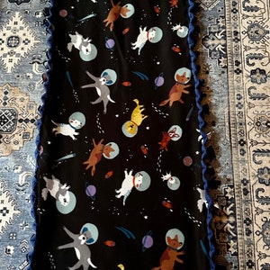 Cute Astronaut Dogs Hand Tied Blanket