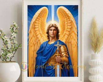 AA Michael: Protector of Light - Digital Poster (A1, A3, A4, A5, A6)-Digital Print-instant download- Digital Art - Spiritual Art