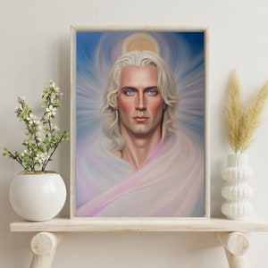 Maestro Ascendido Sanat Kumar : El Iluminador Divino - Cartel Digital (A1, A4, A5, A6)-Impresión Digital-descarga instantánea