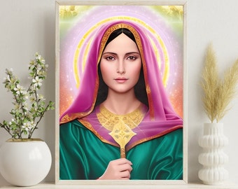 Lámina artística de María Magdalena: Póster de la Sabiduría Divina Femenina (Descarga digital)