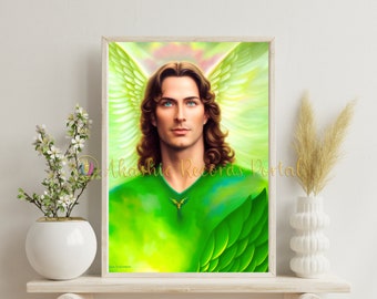 Archangel Raphael Digital Poster Print- Instant Download, A1, A4, A5, A6 Sizes