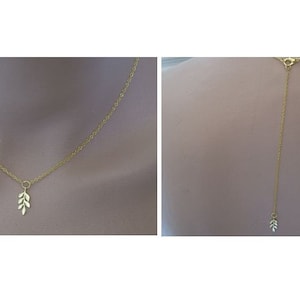 Fine Nature Leaf Pendant Chain Necklace Set + Golden “Gold” back jewel Bridal Wedding Evening Ceremony Cocktail (p dress) (cheap)