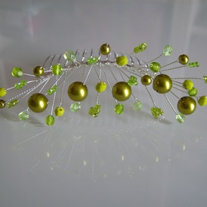 Hair accessories comb original jewel green anise/Apple/olive/pistachio/clear p wedding/evening dress/ceremony (cheap)