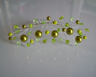 Accessori per capelli pettine originale gioiello verde anice/mela/olive/pistacchio/Clear p matrimonio/abito da sera/cerimonia (a buon mercato)