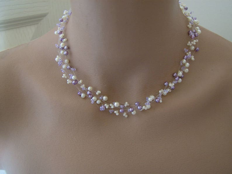 Collier Foncé Saphir Blanc/Ivoire p robe d Mariée/Mariage