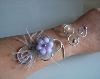 Bracelet Original grey/violet/purple clear/ivory/silver pr dress bridal/wedding/party/Ceremoniecoktail flowers feathers (cheap)