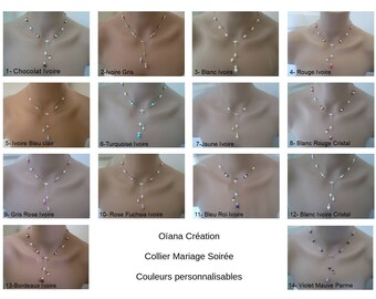 Collier Perles Bleu Turquoise Et Blanc - Pour Robe De Mariée, Mariage, Soirée - Neuf Avec étiquettes