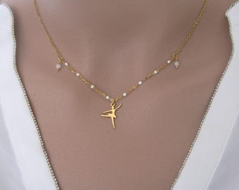 Necklace Chain Pendant Dance Star Dancer Stainless Steel Gold White Gold Original Gift Idea Birthday Christmas Gift for Women Girls
