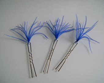 Hair clips/pins/accessories/clips bun Royal Blue / Navy / electric p dress Original bridal/wedding/party/ceremony/cocktail feather (cheap)