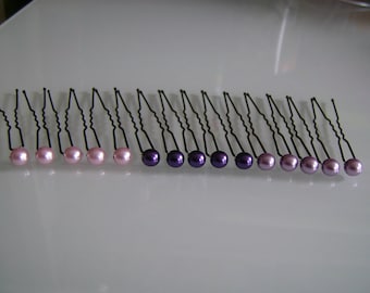 lot 15 Picks/pliers/pins/hair accessories/Purple Bun/Purple/Parma/ Pink p Wedding Dress/Wedding/Evening/Coktail/Ceremony (cheap)