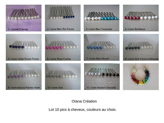 Lot De 6 Pics à Cheveux écru/turquoise Pour Mariage Ou Soirée - Bijoux Pas Chers Et élégants