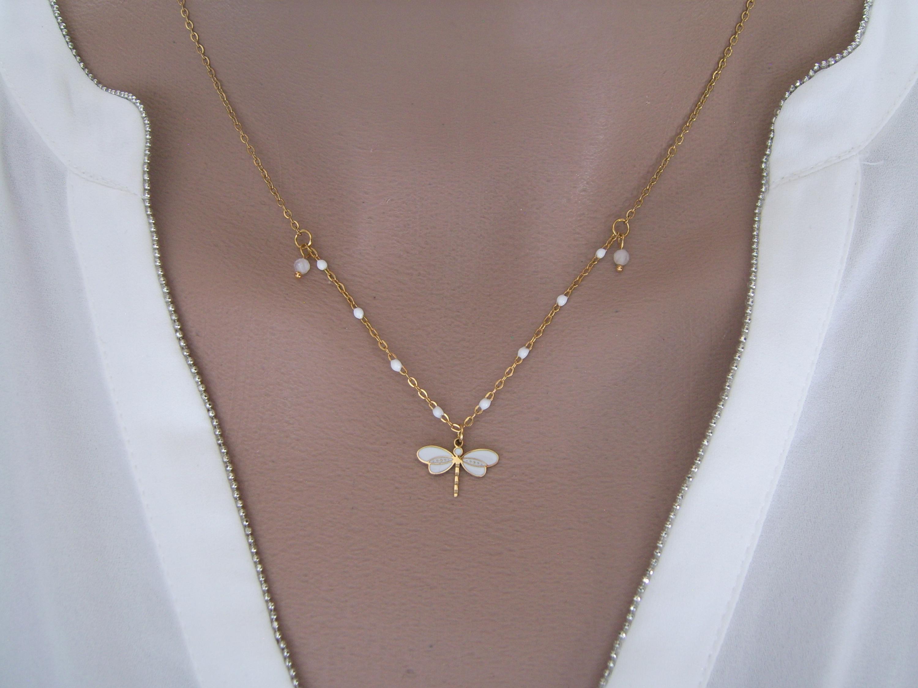 Collana Con Ciondolo Libellula NEWEI – Acciaio Inossidabile 316L Ipoallergenico – Regalo Per Donne E Ragazze