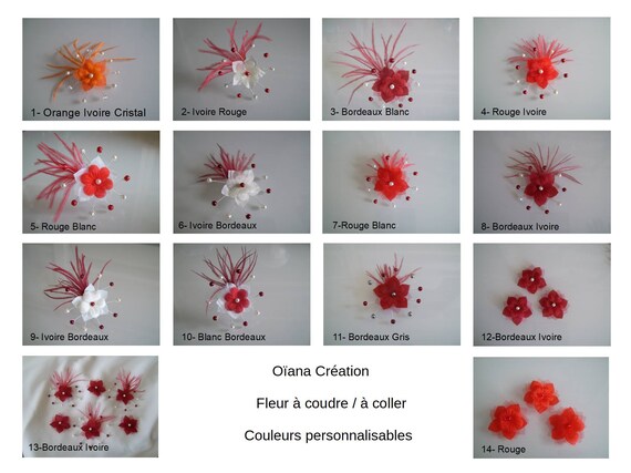 Bracelet Original Bordeaux/Rouge/Argenté, Aluminium p robe de Mariée/Mariage/Soirée/Cérémonie/Cocktail Fleur/Perles (petit prix pas cher) - France