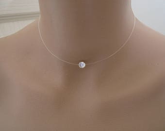 Collier Strass cristal SWAROVSKI/imitation "Diamant" p robe de Mariée/Mariage/Soirée/Cérémonie/Cocktail  (petit prix, pas cher)