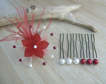 lot 6 pics/épingle/Bijoux Cheveux robe Mariée/Mariage Ivoire