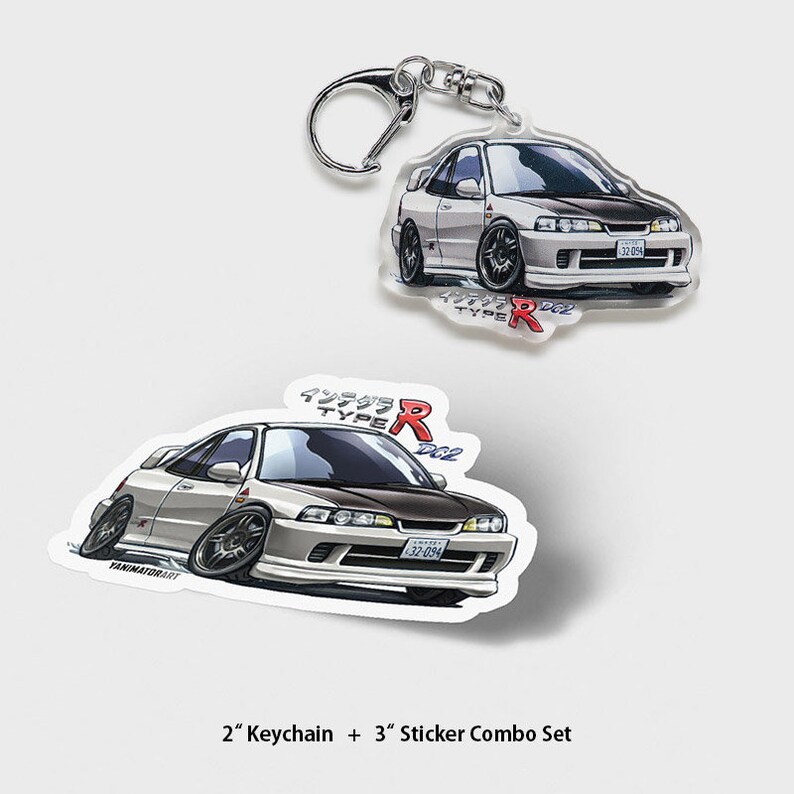 Initial D Integra Typer Dc2 Championship White Acrylic Charm Keychain Double Sided 4th Stage Car Anime Manga Keychains Accessories Valresa Com