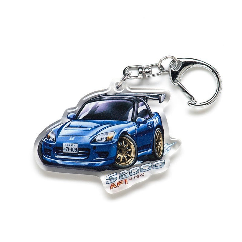 Initial D S00 Ap1 Blue Acrylic Charm Keychain Double Sided 4th Stage Car Anime Manga