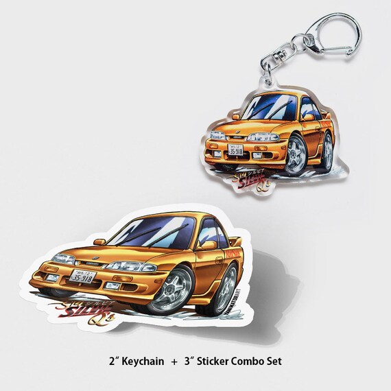 Initial D Shingo Shoji Civic SiR EG6 Red 1st Stage Character Acrylic Charm Keychain Double-Sided Manga Anime Car JDM Fanart