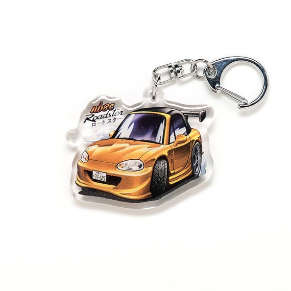 Initial D Mx 5 Miata Nb8c Orange Acrylic Charm Keychain Double Sided 5th Stage Car Anime Manga Fanart Initial D Mx 5 Miata Nb8c Orange Acrylic Charm Keychain Double Sided 5th Stage Car Anime Manga Fanart