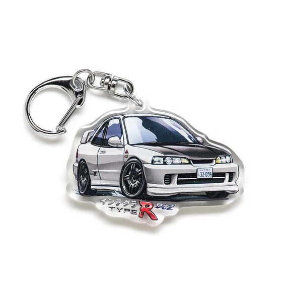Initial D Shingo Shoji Civic SiR EG6 Red 1st Stage Character Acrylic Charm Keychain Double-Sided Manga Anime Car JDM Fanart