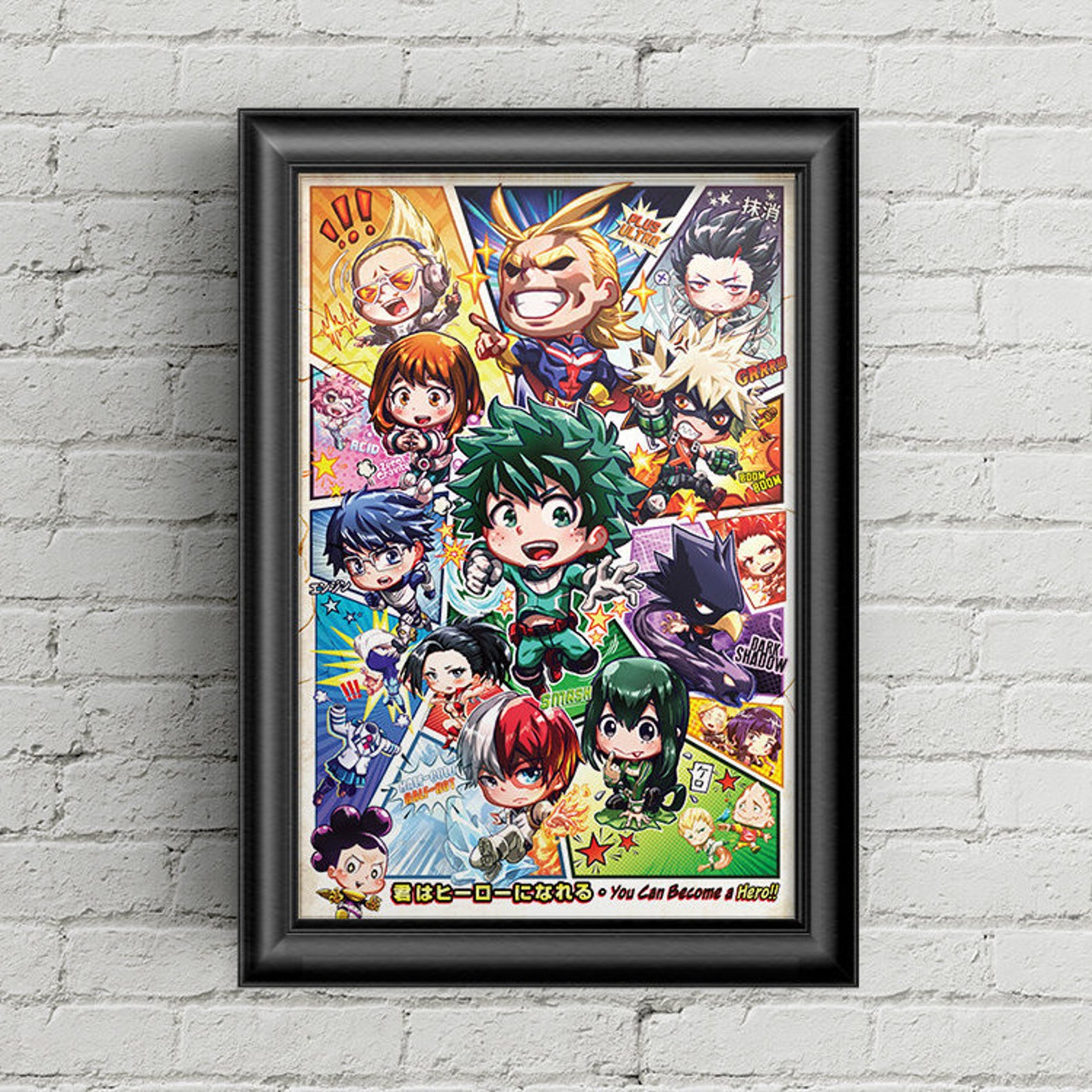 Hero Academy Chibi Character Group Poster Print Wall Art | Etsy