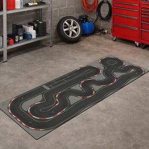 Micro ferngesteuertes Modellauto 1-64 oder 1-76 Diorama Test Track Matte | 24" x 68" Wildleder Mikrofaser Top, 3 mm Gummi Base, Inkl. Tragegurt tragen