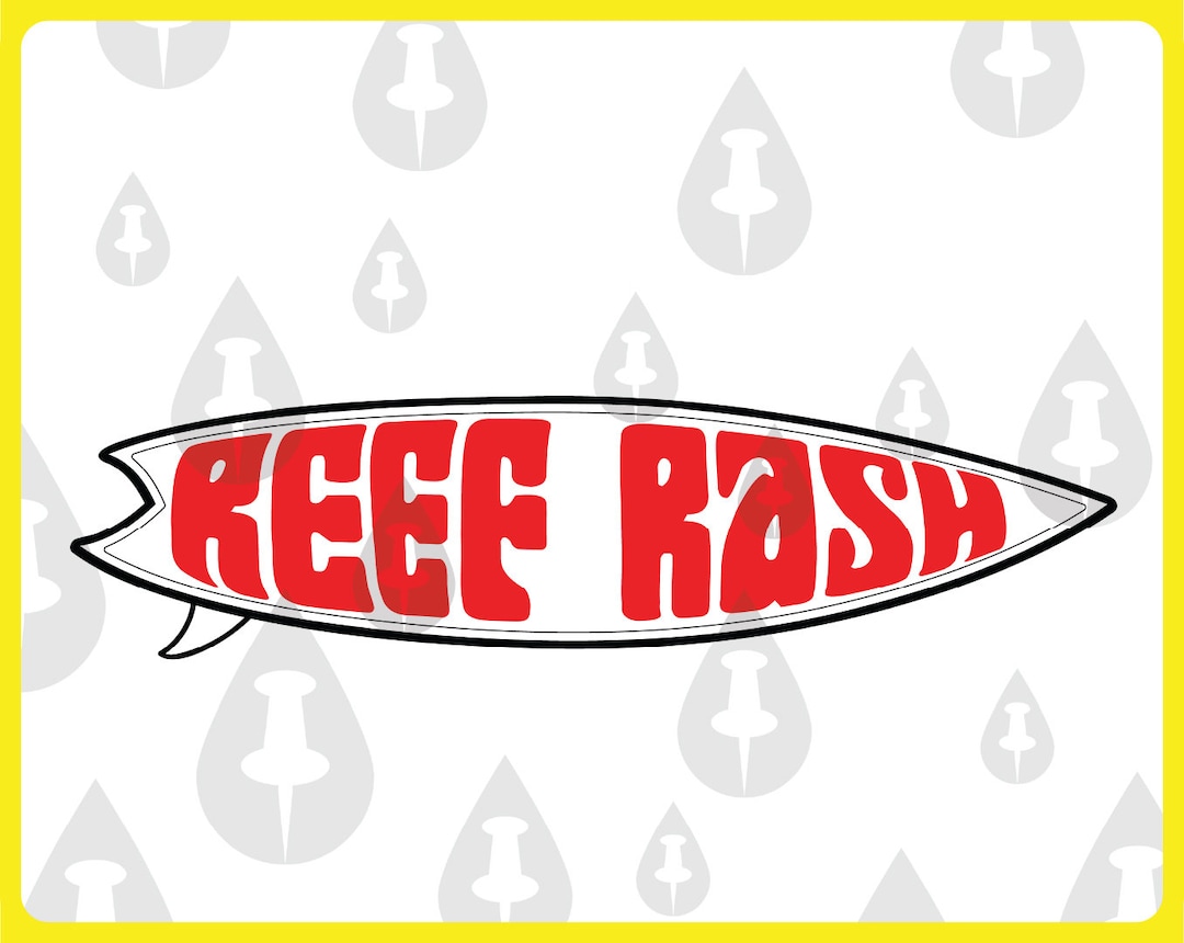 Reef Rash Surfboard SVG Digital Download for Beach Decor, DIY Crafts