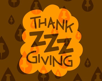 ThankZZZGiving - Funny Thanksgiving Nap Vector SVG