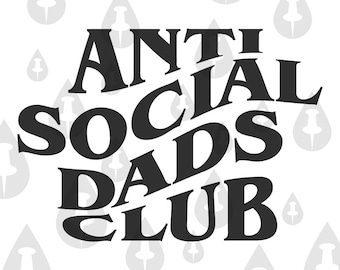 SVG del Club de Padres Antisociales - Vector Cricut para Halloween - Ilustración divertida de padres espeluznantes a los que no les gusta estar con otras personas - 2 diseños