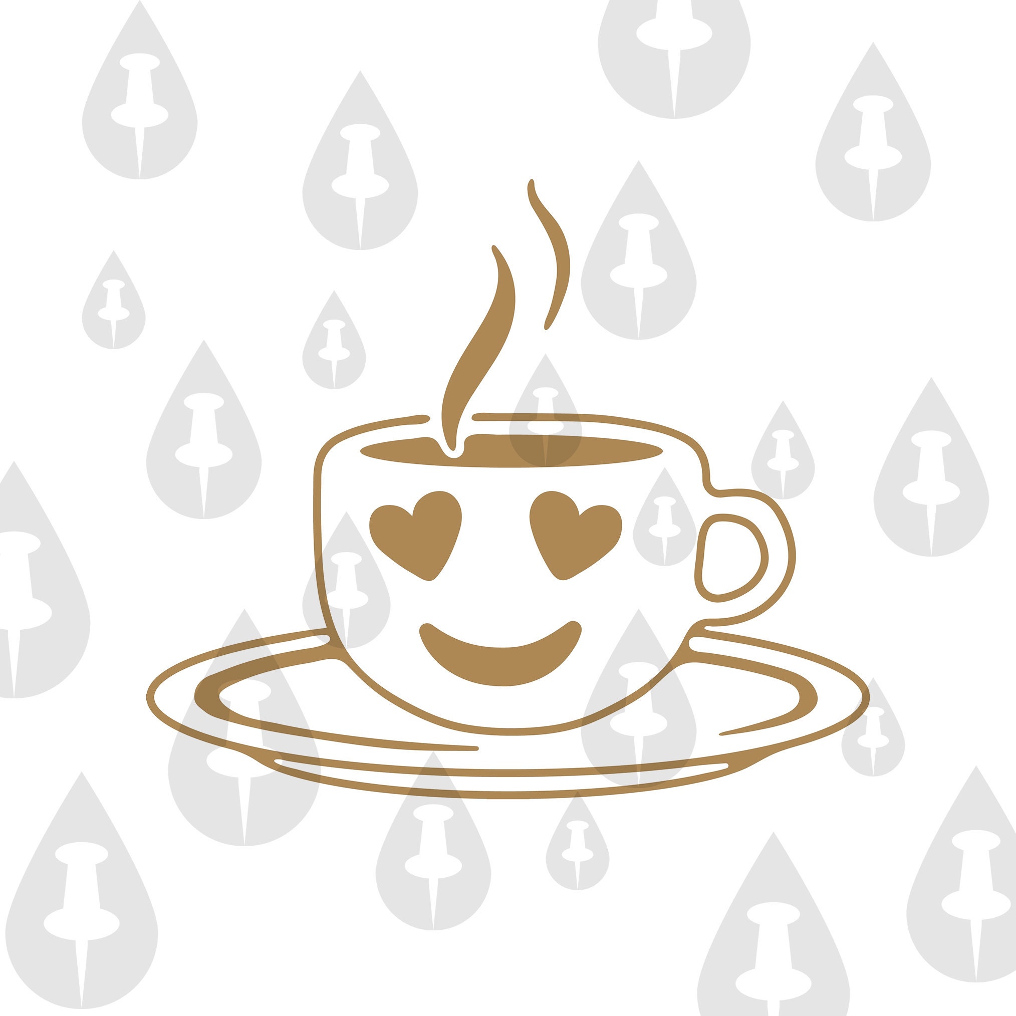 Latte With Heart Eyes Cute Latte Emoji SVG Matcha Coffee Etsy