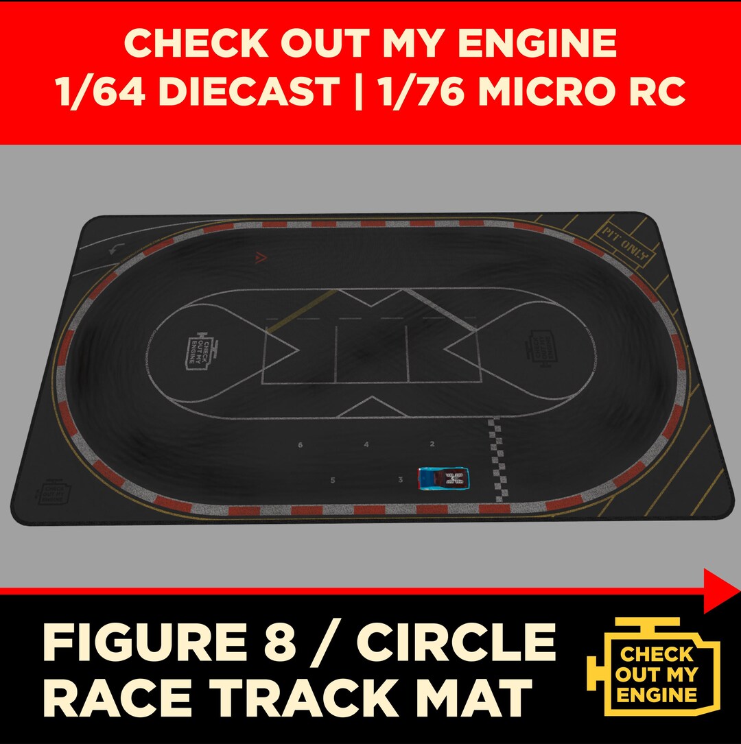 Circle/figure 8 Raceway Mat for 1-64 Diecast / 1-76 Micro RC Cars | 16 ...