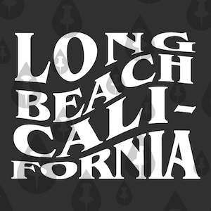 Long Beach Californie anti-social SVG - vecteur Cricut pour les personnes qui aiment LBCA - Cali Pride Beaches Classic Cars surf Warped Words Design
