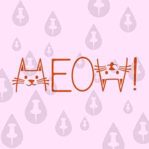 Chats miaou - drôle mignon Kawaii Kitty Cat SVG pour machine à découper Cricut et traceur de vinyle