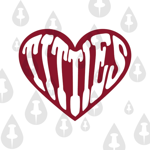 Titties inside of Heart - Funny Heart Adult Boobs Boobies Tits Titty Love Adult Sticker Bumper decal Meme Cricut SVG