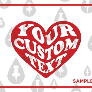Frase personalizada de coração SVG - Design de vetor de palavras distorcidas exclusivas para equipes esportivas, artesanato, decalques para feriados e ocasiões especiais