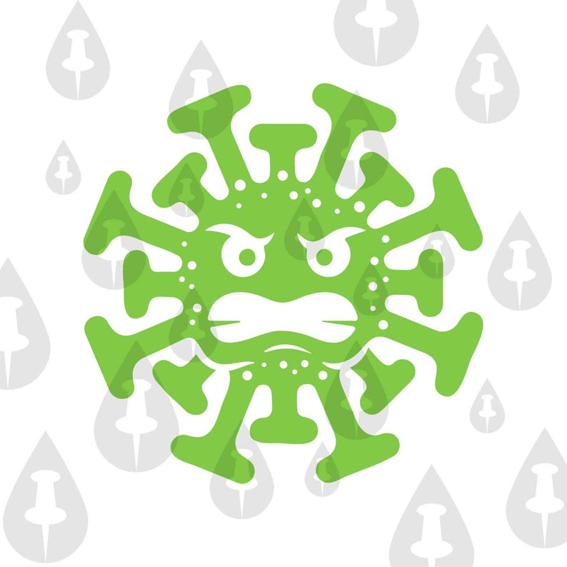 Download Mean Virus Germ SVG Easy Peel Cricut Vector Quarantine | Etsy