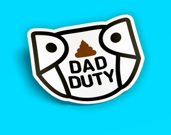 Pegatina divertida para padres con temática de pañales / Calcomanía con emoji de caca / Regalo para papás, padres primerizos, regalo para baby shower