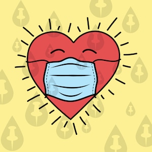 Heart Wearing Mask SVG - Easy Peel Cricut Vector Quarantine Illustration