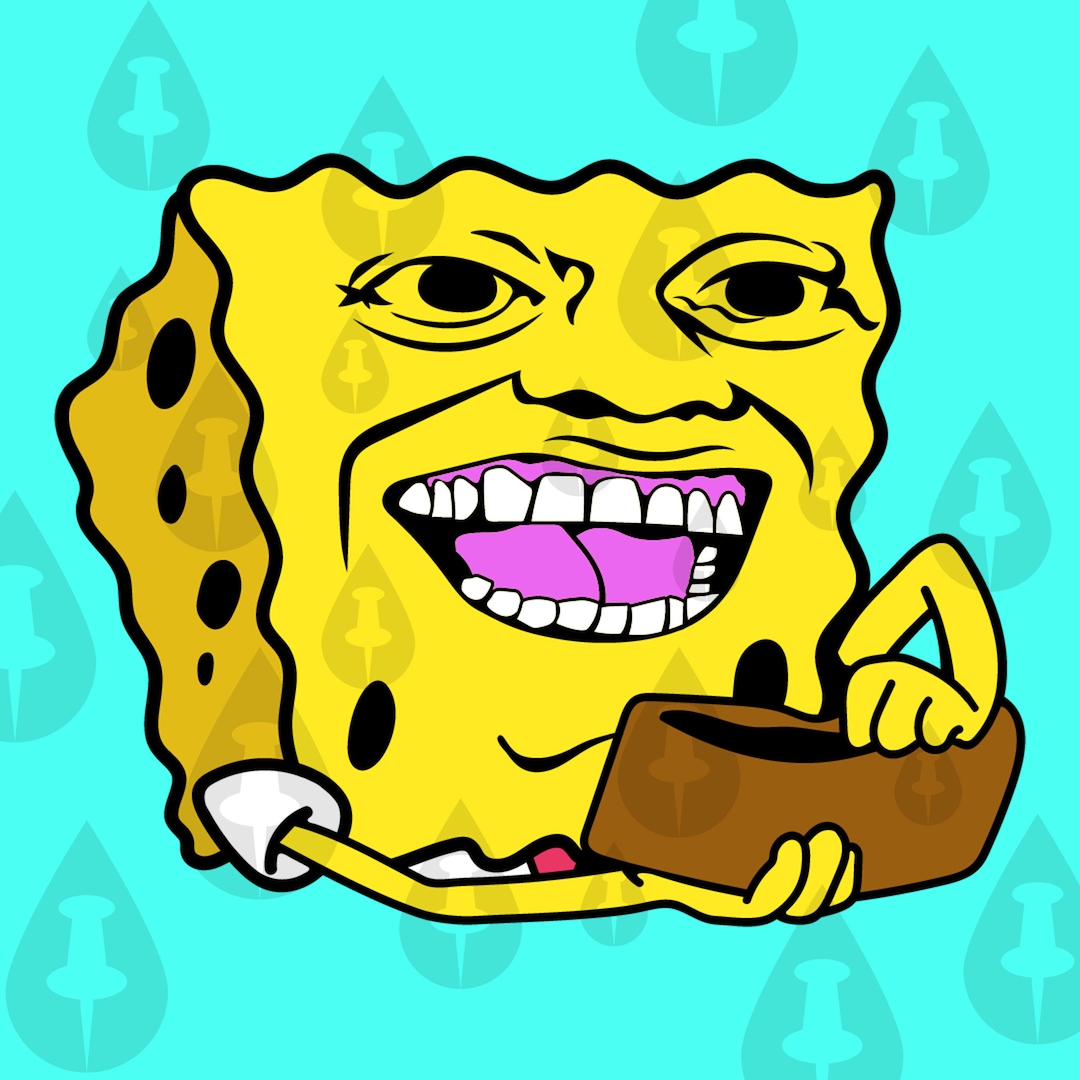 Spongebob Wallet Meme Funny Spongebob Yeet Clout Drip Streetwear Cash