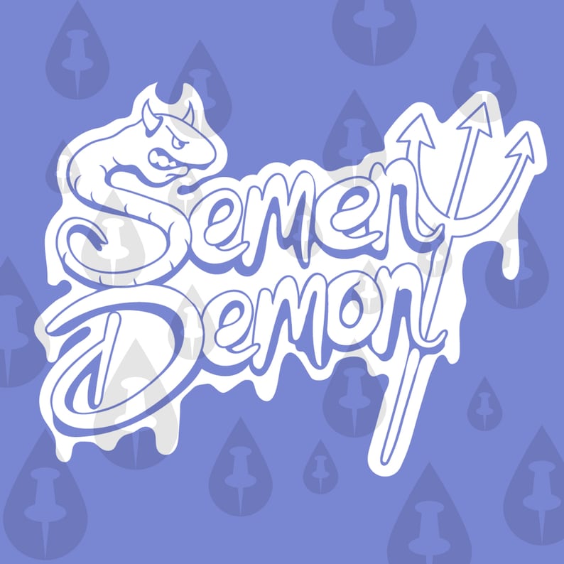 Funny Devil Cum Cartoon Character Manly Macho Fertile racing Window Decal Vector /& Print Pack for Cricut or Instagram Reposts Semen Demon