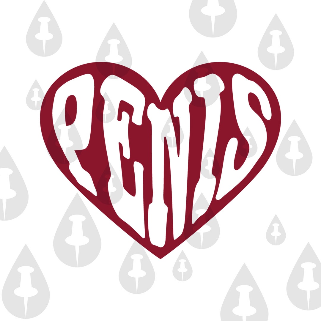 Penis Inside of Heart Funny Heart Adult Boner Dick Love Adult Sticker