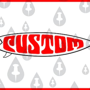 Jouw aangepaste tekst surfplankstijl surfen gepersonaliseerde tekst SVG - aangepaste kromgetrokken woorden vakantie vectorbestanden voor de Cricut, Crafts & Shirts